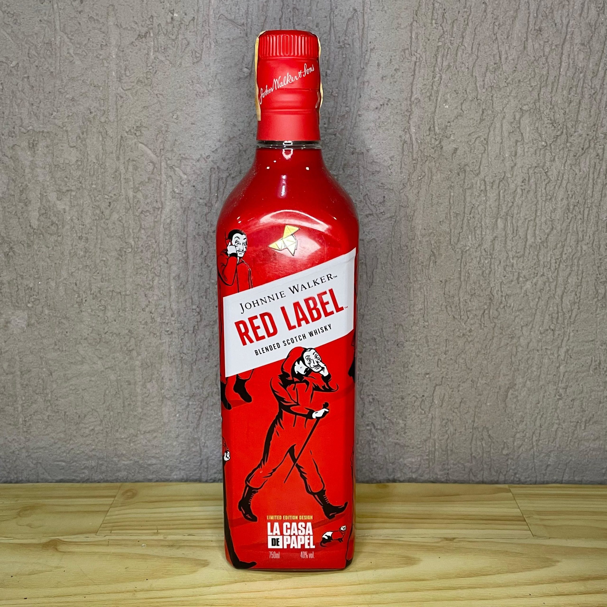 BEBIDA WHISKY JOHNNIE WALKER RED LABEL LIMITED EDITION DESIGN - LA CASA DE PAPEL DE 750ML