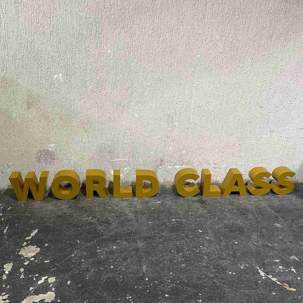 LETRAS DECORATIVAS FORMANDO "WORLD CLASS"